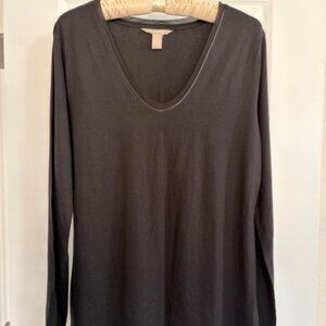 NWOT - Banana Republic Long Sleeve Black Top, Size XL